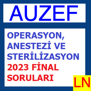 Operasyon, Anestezi ve Sterilizasyon 2023 Final Soruları