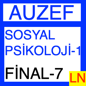 Auzef Sosyal Psikolojiye Giriş -1 Final Deneme Sınavı -7