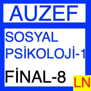 Auzef Sosyal Psikolojiye Giriş -1 Final Deneme Sınavı -8