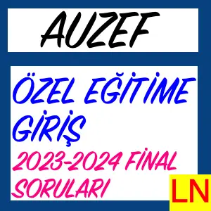 Auzef Özel Eğitime Giriş 2023 2024 Final Soruları