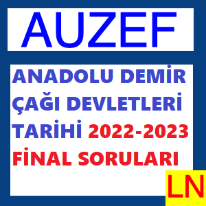 Anadolu Demir Çağı Devletleri Tarihi 2022-2023 Final Soruları
