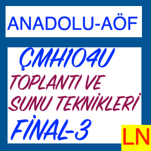Aof - Anadolu ÇMH104U Toplanti ve Sunu Teknikleri Final Deneme Sınavı -3