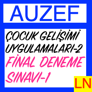 Auzef Çocuk Gelişimi Uygulamaları -2 Final Deneme Sınavı -1
