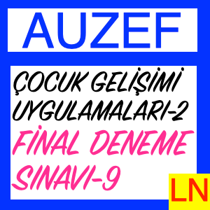 Auzef Çocuk Gelişimi Uygulamaları -2 Final Deneme Sınavı -9