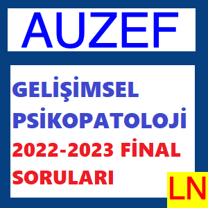 Gelişimsel Psikopatoloji 2022-2023 Final Soruları
