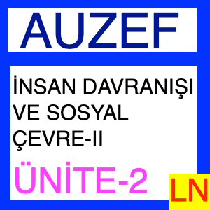 Auzef İnsan Davranışı Ve Sosyal Çevre -2 Ünite -2 : İnsanın Anlam Arayışı