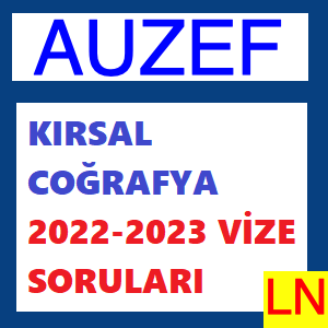 Kırsal Coğrafya 2022-2023 Vize Soruları