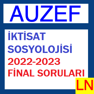 İktisat Sosyolojisi 2022-2023 Final Soruları