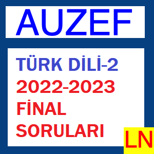 Türk Dili-2 2022-2023 Final Soruları