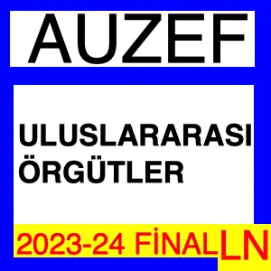 AUZEF Uluslararası Örgütler 2023-2024 Final soruları