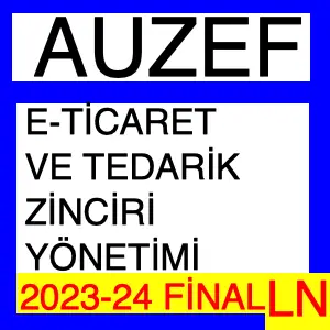 Auzef E-Ticaret ve Tedarik Zinciri Yönetimi 2023-2024 Final Soruları