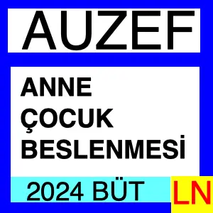 Anne Çocuk Beslenmesi 2024 Bütünleme Soruları