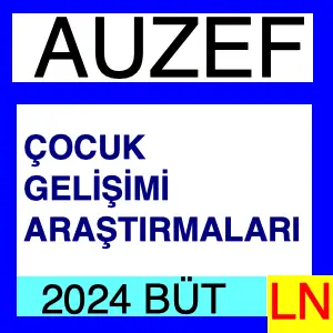 Çocuk Gelişimi Araştırmaları 2024 Bütünleme Soruları