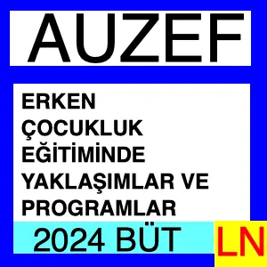 Erken Çocukluk Eğitiminde Yaklaşımlar ve Programlar 2024 Bütünleme Soruları