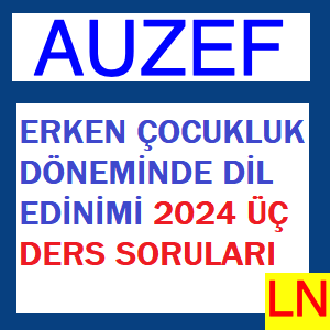 Erken Çocukluk Döneminde Dil Edinimi 2024 Üç Ders Soruları