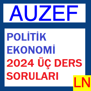 Politik Ekonomi 2024 Üç Ders Soruları