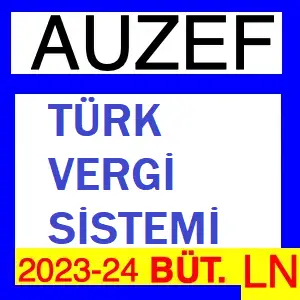 Türk Vergi Sistemi 2023-2024 Bütünleme Soruları