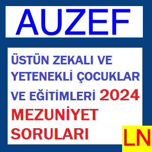 Üstün Zekâlı ve Yetenekli Çocuklar ve Eğitimleri 2024 Mezuniyet Soruları