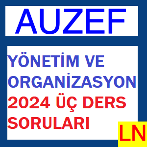 Yönetim ve Organizasyon 2024 Üç Ders Soruları