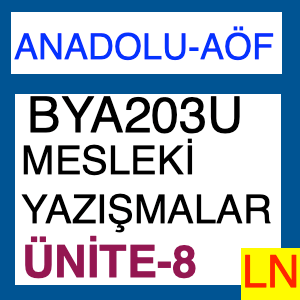 BYA203U Mesleki Yazışmalar Özel Yazı