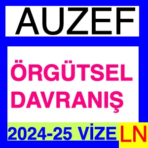 Örgütsel Davranış 2024-2025 Vize Soruları