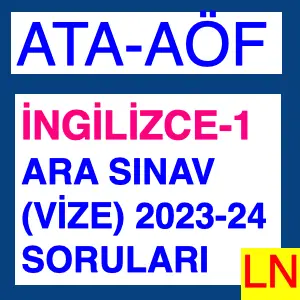 Ata-Aöf Yabancı Dil -1 2023-2024 Vize Sınav Soruları