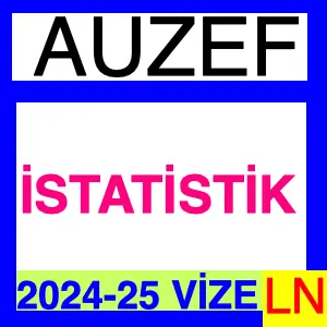 Auzef İstatistik 2024-2025 Vize Soruları