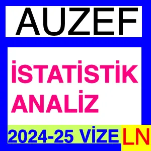 İstatistik Analiz 2024-2025 Vize Soruları