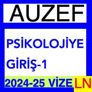 Psikolojiye Giriş -1 2024-2025 Vize Soruları