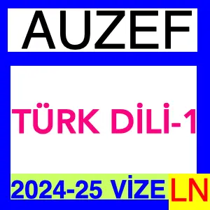 Auzef Türk Dili -1 2024-2025 Vize Soruları