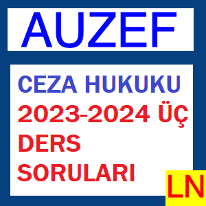 Ceza Hukuku 2023-2024 Üç Ders Soruları