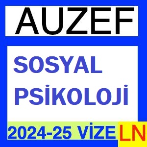 Sosyal Psikoloji 2024-2025 Vize Soruları