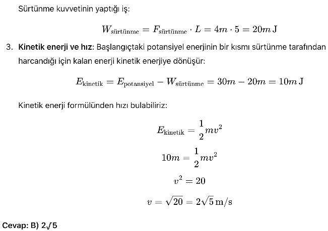 Temel Fizik Soru 3 Devam