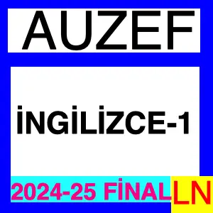 İngilizce -1 2024-2025 Final Soruları