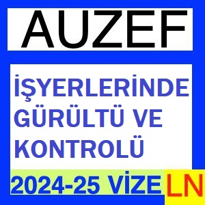 İşyerlerinde Gürültü Ve Kontrolü 2024-2025 Vize Soruları