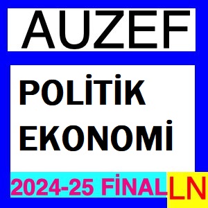 Politik Ekonomi 2024-2025 Final Soruları